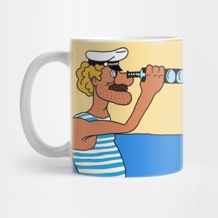 Sailor looking through binoculars Mug